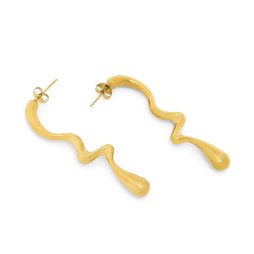 Squiggle drop earrings &ndash; gold